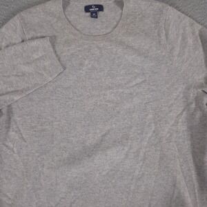 Lands End Sweater Womens 2X Gray 100% Cashmere Crewneck Long Sleeve Soft Warm